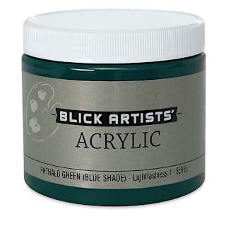 Blick Artists' Acrylic - Phthalo Green (Blue Shade), 16 oz jar
