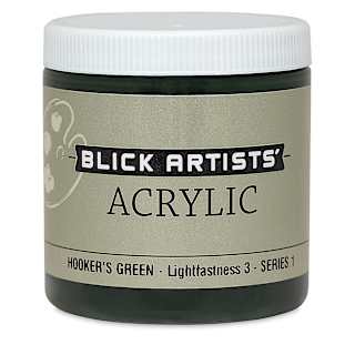 Blick Artists' Acrylic - Hooker's Green, 8 oz jar