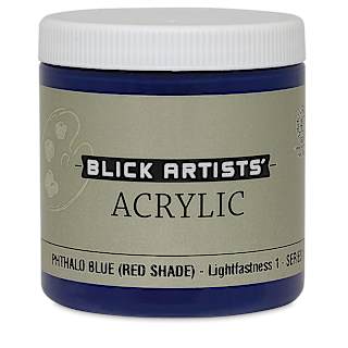 Blick Artists' Acrylic - Phthalo Blue (Red Shade), 8 oz jar