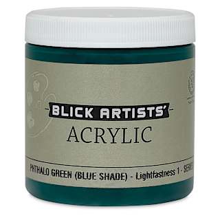Blick Artists' Acrylic - Phthalo Green (Blue Shade), 8 oz jar