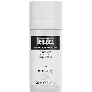 Liquitex Soft Body Artist Acrylics - Titanium White, 237 ml Bottle