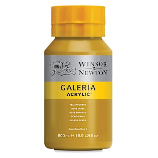 Winsor & Newton Galeria Flow Acrylics - Yellow Ochre, 500 ml tube