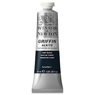 Winsor & Newton Griffin Alkyds - Lamp Black, 37 ml tube