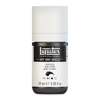 Liquitex Soft Body Artist Acrylics - Ivory Black, 59 ml bottle