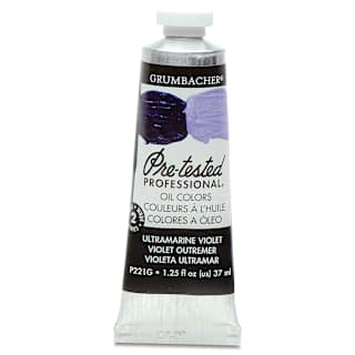 Grumbacher Pre-Tested Artists' Oil Color - Ultramarine Violet, 1.25 oz tube