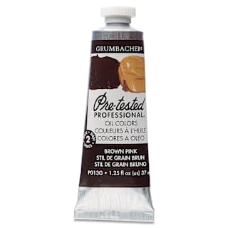 Grumbacher Pre-Tested Artists' Oil Color - Brown Pink, 1.25 oz tube