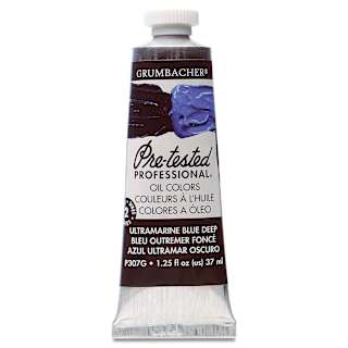 Grumbacher Pre-Tested Artists' Oil Color - Ultramarine Blue Deep, 1.25 oz tube