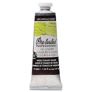 Grumbacher Pre-Tested Artists' Oil Color - Nickel Titanate Yellow, 1.25 oz tube