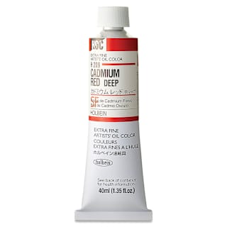 Holbein Artists' Oil Color - Cadmium Red Deep, 40 ml tube