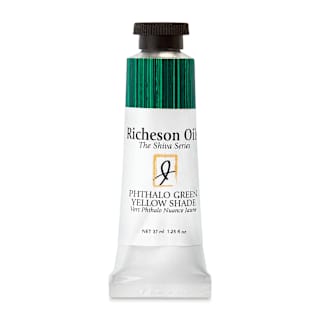 Shiva Signature Artist Oil Color - Phthalo Green (Yellow Shade), 1.25 oz Tube
