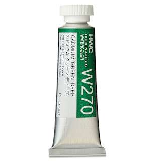 Holbein Artists' Watercolor - Cadmium Green Deep, 15 ml tube