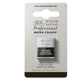 Winsor & Newton Professional Watercolor - Ivory Black, Half Pan