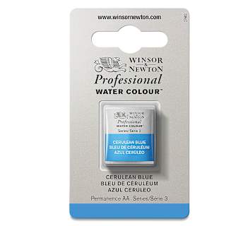 Winsor & Newton Professional Watercolor - Cerulean Blue, Half Pan
