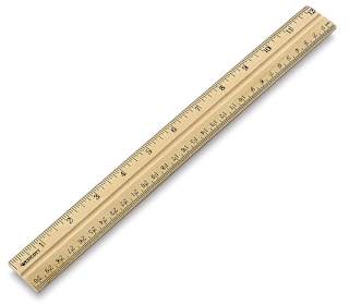 Westcott Wood Ruler Measuring Metric and 1/16" Scale - School Ruler, 12"