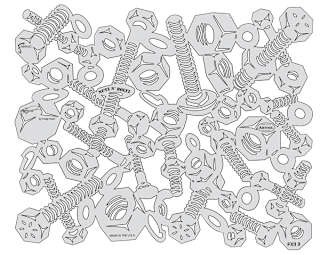 Iwata Artool Freehand Template - Kustom FX II Nutz N' Bolts