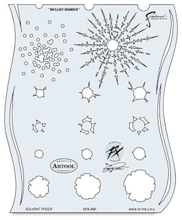 Iwata Artool Freehand Template - Kustom FX Bullet Ridden Mini