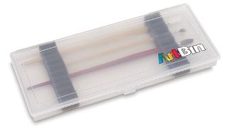 ArtBin Essentials Brush Box - Small, 14 1/4" x 6 1/4" x 1 1/4", Clear