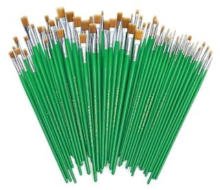 Blick Economy Golden Nylon Brush Set - Bright, Long Handle, Set of 72