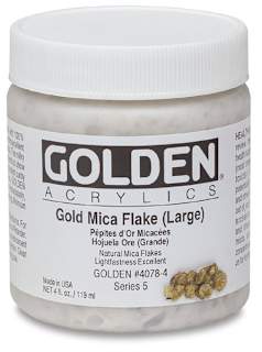 Golden Special Iridescent Acrylics - Gold Mica Flake (Large), 4 oz