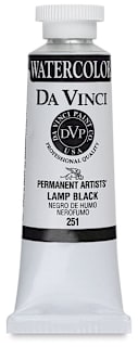 Da Vinci Artists' Permanent Watercolor - Lamp Black, 37 ml tube
