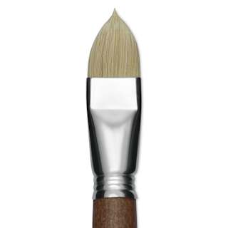 Escoda Futura Synthetic Bristle Brush - Series 5410, Short Filbert, Size 24, Long Handle