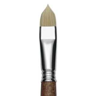 Escoda Futura Synthetic Bristle Brush - Series 5410, Short Filbert, Size 16, Long Handle