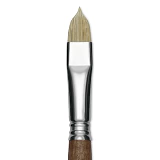Escoda Futura Synthetic Bristle Brush - Series 5410, Short Filbert, Size 14, Long Handle