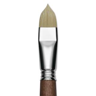 Escoda Futura Synthetic Bristle Brush - Series 5410, Short Filbert, Size 18, Long Handle