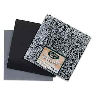Mosaic Mercantile Opalescent Glass Pack - Black and Grey, 8" x 8", Pkg of 3