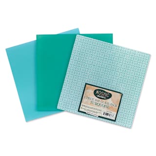 Mosaic Mercantile Opalescent Glass Pack - Turquoise, 8" x 8", Pkg of 3