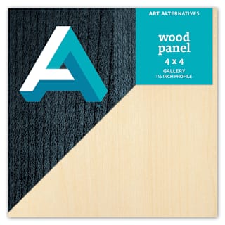 Art Alternatives Studio Wood Panel, Gallery, Cradled, 1.5 in Profile, 4 in x 4 in