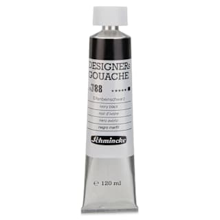 Schmincke Designers Gouache - Ivory Black, 120 ml Tube