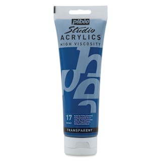 Pebeo High Viscosity Acrylics - Phthalocyanine Blue, 250 ml Tube