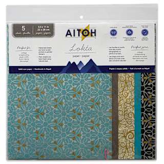 Aitoh Decorative Lokta Paper Pack - Mica, 8-1/2" x 11", Pkg of 5
