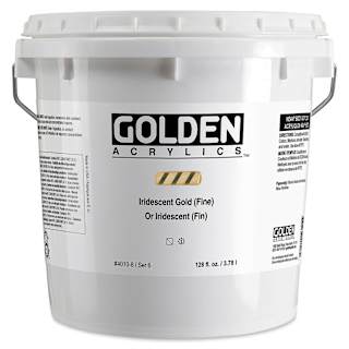 Golden Heavy Body Artist Acrylic - Iridescent Gold (Fine), 128 oz Jar