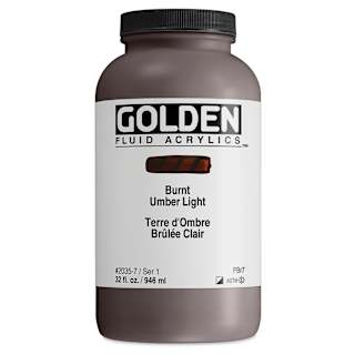 Golden Fluid Acrylic - Burnt Umber Light, 32 oz bottle