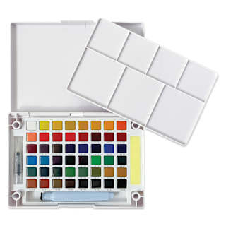 Sakura Koi Watercolor Half Pan - Set of 48 Sketch Box, Assorted Colors