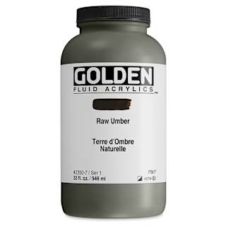 Golden Fluid Acrylic - Raw Umber, 32 oz