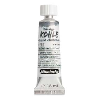 Schmincke Liquid Charcoal - Grape Seed Black, 15 ml Tube