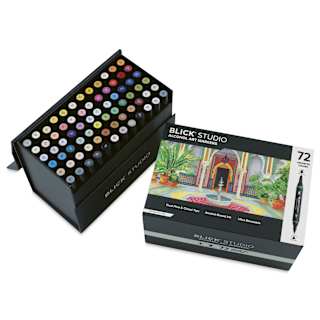 Blick Studio Double-Ended Alcohol Art Markers - Set of 72, Assorted Colors