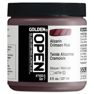 Golden Open Acrylics - Alizarin Crimson Hue, 8 oz Jar