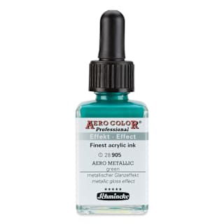 Schmincke Aero Color Professional Airbrush Color - 28 ml, Aero Metallic Green