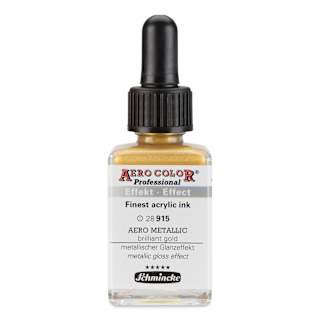 Schmincke Aero Color Professional Airbrush Color - 28 ml, Metallic Brilliant Gold