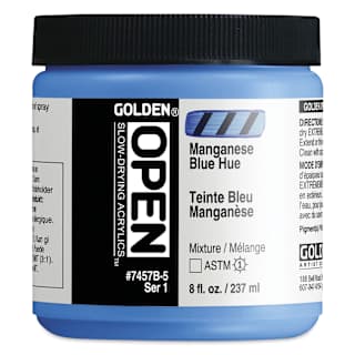 Golden Open Acrylics - Manganese Blue Hue, 8 oz Jar