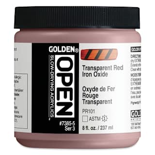 Golden Open Acrylics - Transparent Red Iron Oxide, 8 oz Jar