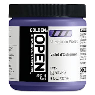 Golden Open Acrylics - Ultramarine Violet, 8 oz Jar