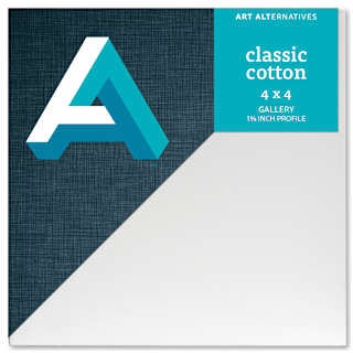 Art Alternatives Classic Cotton Stretched Canvas, Gallery, 1-3/8 in Profile, 4 in x 4 in