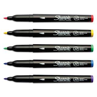 Sharpie Creative Acrylic Markers - Set of 5, Classic Colors, Fine Tip