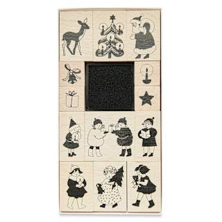 Rico Design Paper Poetry Stamp Set - Set of 13, Holiday Children