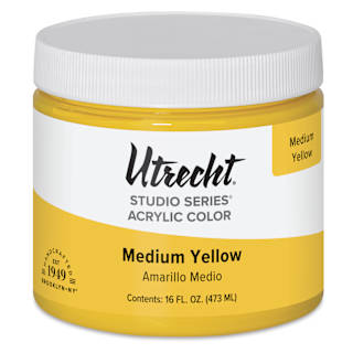 Utrecht Studio Series Acrylic Paint - Medium Yellow, Pint